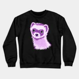 Ferret Cuteness In Purple Crewneck Sweatshirt